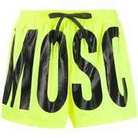 Moschino Neon Gelb Logo Badeshorts