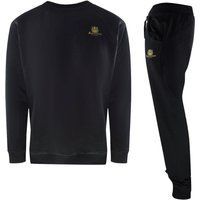 Aquascutum - Trainingsanzug-Set für Herren, Rundhalsausschnitt (Schwarz)