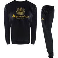 Aquascutum - "London" Trainingsanzug-Set für Herren, Rundhalsausschnitt (Schwarz)
