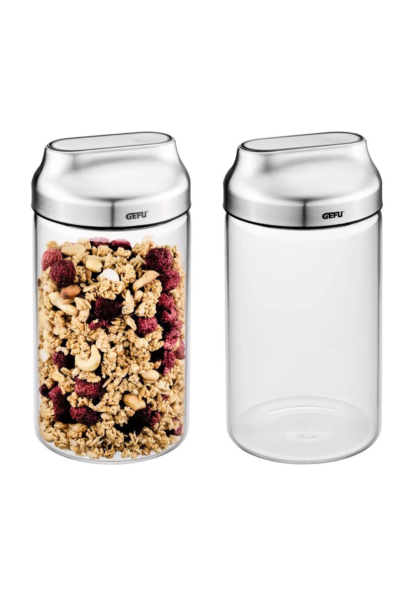 GEFU® Vorratsdosen-Set, transparent|silber