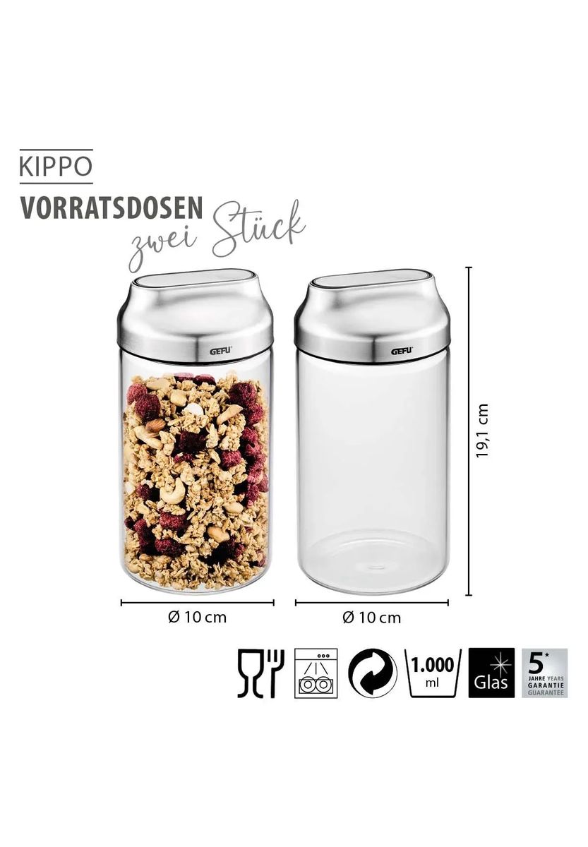 GEFU® Vorratsdosen-Set, transparent|silber