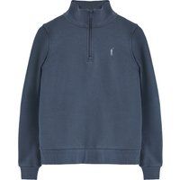 Herren Sweatshirt Denimblau mit halbem Reißverschluss