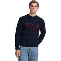 Baumwollstrickpullover mit Rundhalsausschnitt