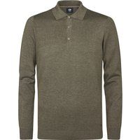 Herren Strickpolo-Shirt mit langen Ärmeln