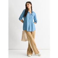 Dunkelblaues Hemd im Denim-Look mit Ärmeln