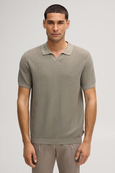 Joop! Baoron Strick-Poloshirt Khaki Baumwolle Kurze Ärmel