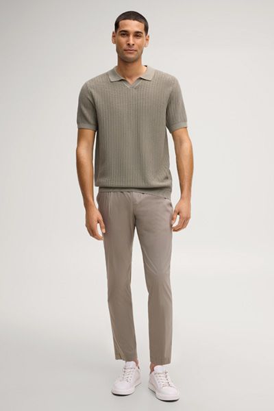 Joop! Baoron Strick-Poloshirt Khaki Baumwolle Kurze Ärmel