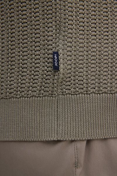 Joop! Baoron Strick-Poloshirt Khaki Baumwolle Kurze Ärmel