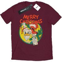 Disney - "Merry Christmas" T-Shirt für Herren (Burgunderrot)