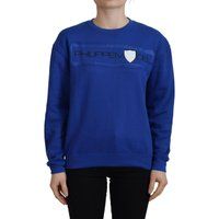 Blaues Sweatshirt mit Rundhalsausschnitt, entspannter Schnitt