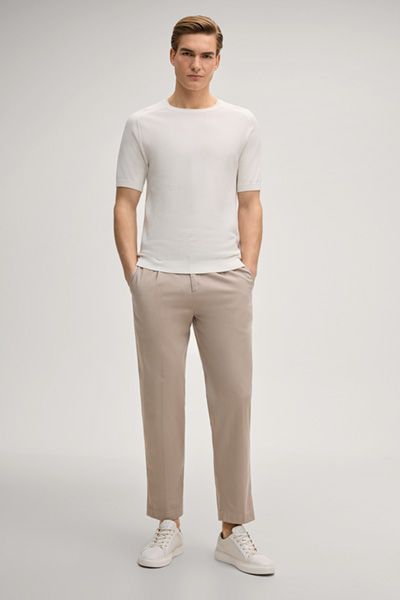 Joop! Vitor Offwhite Strick-T-Shirt Kurzarm Baumwollmischung