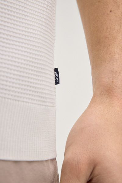 Joop! Vitor Offwhite Strick-T-Shirt Kurzarm Baumwollmischung