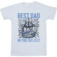 Star Wars - "Mandalorian Best Dad Galaxy" T-Shirt für Herren (Weiß)