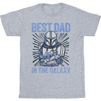 Star Wars - "Mandalorian Best Dad Galaxy" T-Shirt für Herren (Grau)
