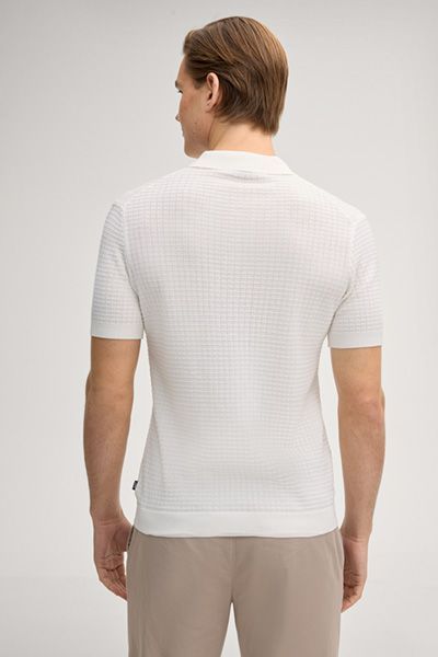 Joop! Vanceo Offwhite Strukturiertes Poloshirt mit kurzen Ärmeln