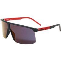 Hugo Boss - Sonnenbrille für Herren, Matt (Schwarz/Rot)