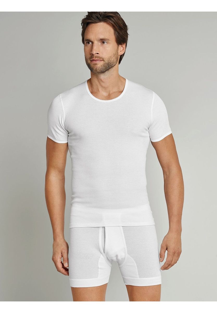 Geripptes klassisches Unterhemd aus Baumwolle