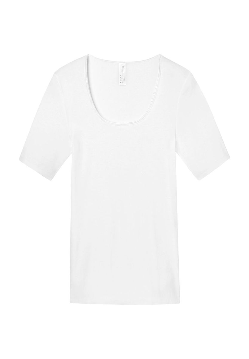 Klassisches Baumwollshirt mit U-Ausschnitt