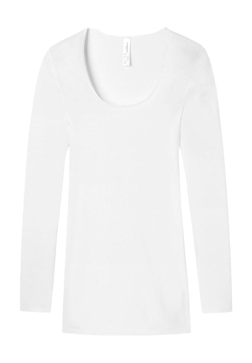 Klassisches weißes Langarmshirt