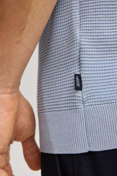 Joop! Vitor Hellblaues Strick-T-Shirt mit kurzen Ärmeln aus Baumwolle