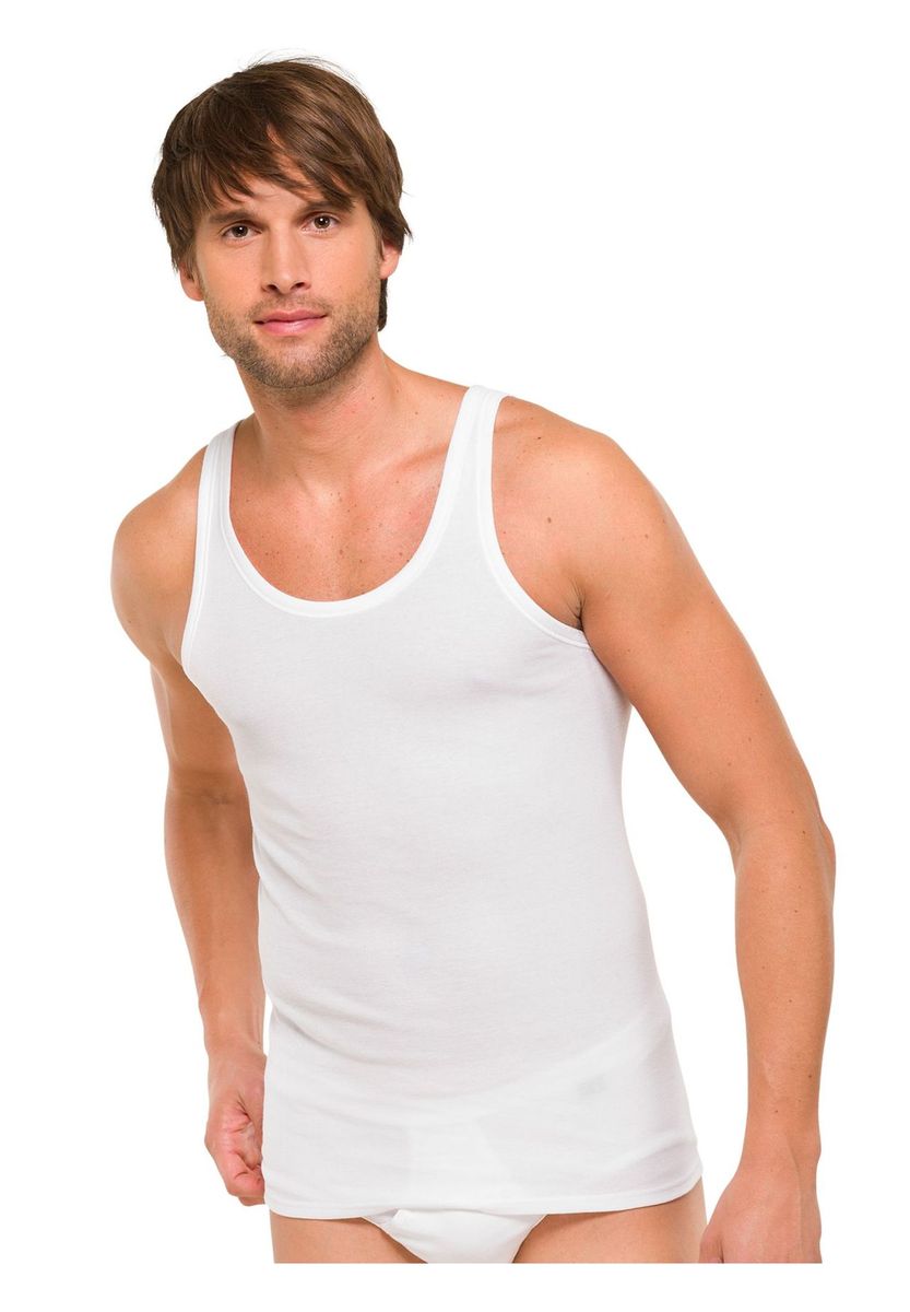 Klassisches weißes Baumwoll-Tanktop 2er-Pack