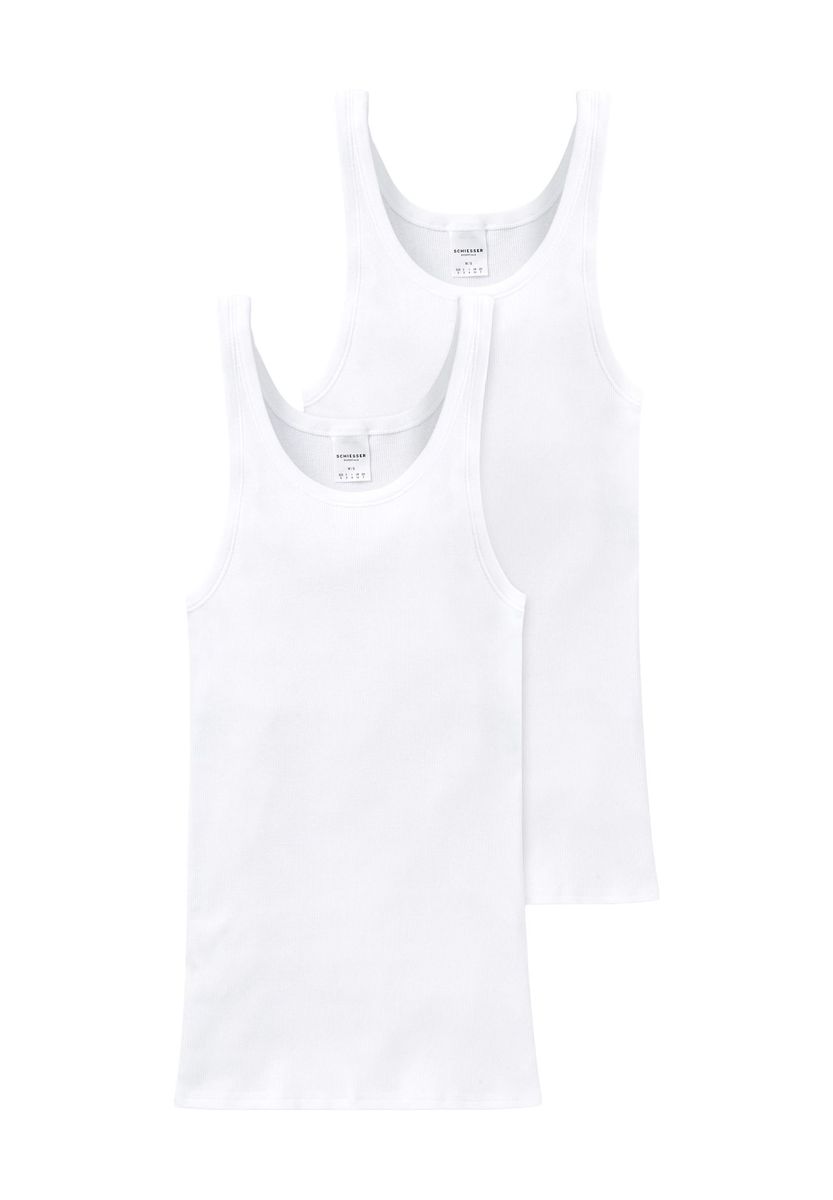 Klassisches Doppelripp-Unterhemd Zweierpack