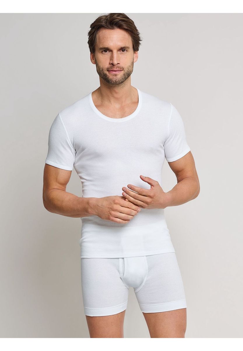 Klassisches Herren-Unterhemd mit Rippenstruktur