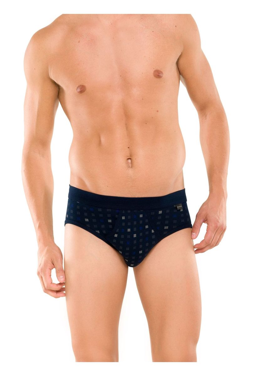 Herren Slips mit Karomuster im Doppelpack