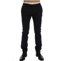 Schmale Passform Marineblaue Chino Hose