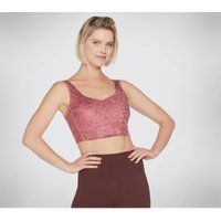 Skechers Performance Gosculpt Leoparden Longline-BH Polyester Damen Pink Sport-BH