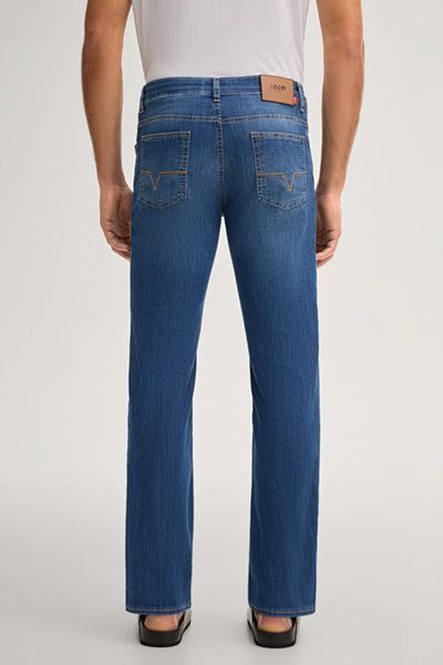 Leon Sommer Mitch Blaue Denim Jeans Gerades Bein Stretch Baumwolle