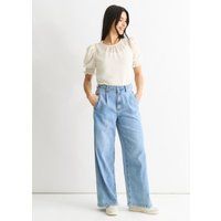 Weitgeschnittene Jeans aus blauem Denim