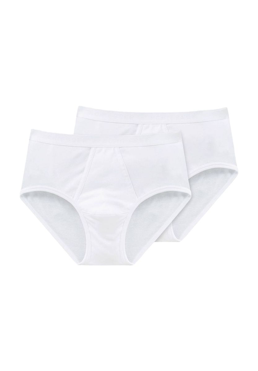 Klassische weiße Baumwollslips im Doppelpack