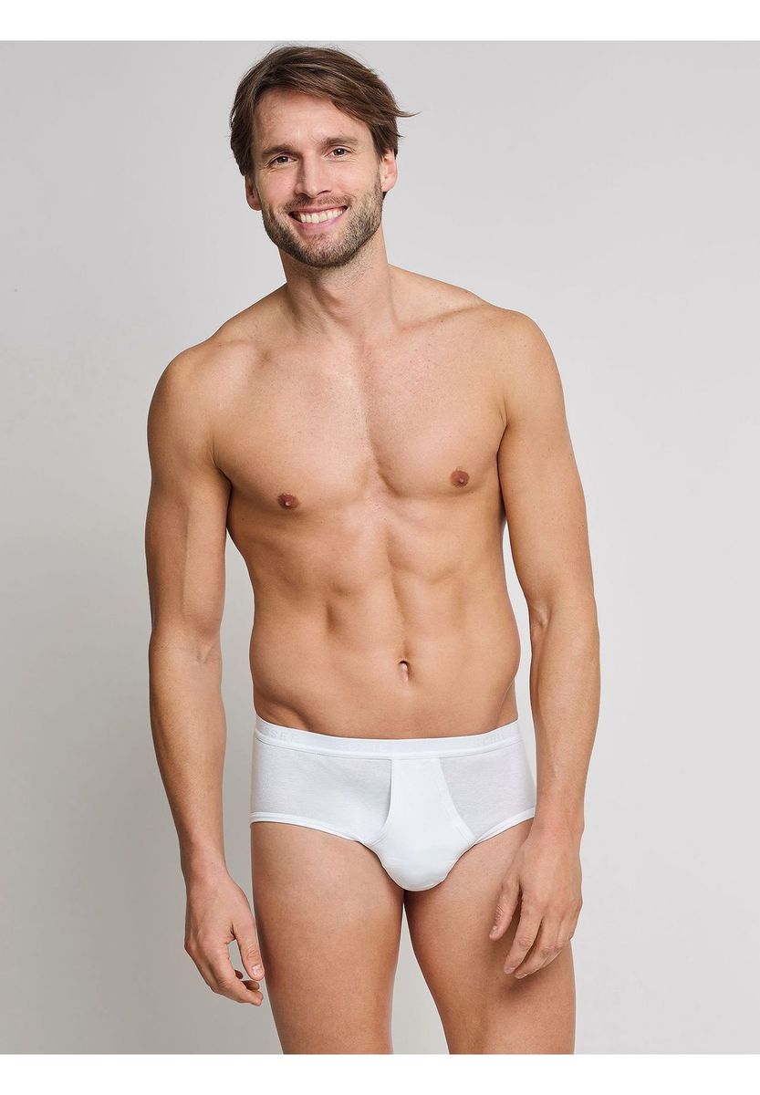 Klassische weiße Baumwollslips im Doppelpack