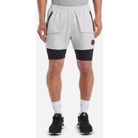Umbro - "Pro Training Elite" Hybrid-Short für Herren (Hafennebel Grau/Schwarz)