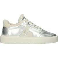 Metallic silberne Low-Top Mode-Sneakers