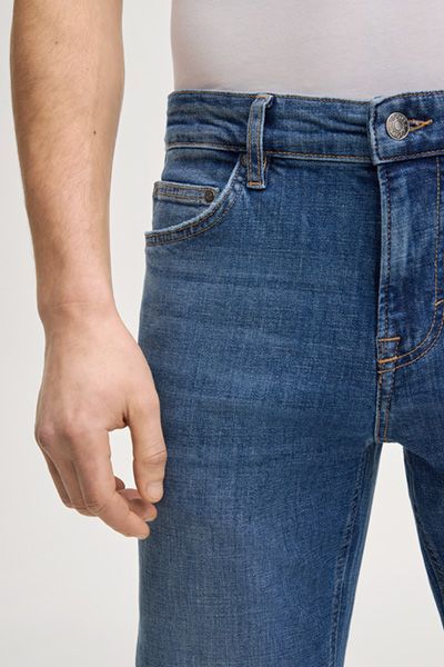 Joop! Mitch Jeans in blauem Stretch-Baumwoll-Denim im Five-Pocket-Stil