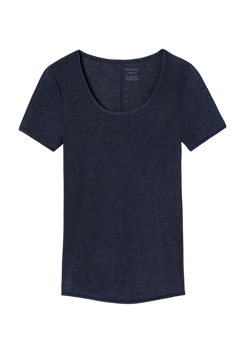 Nahtloses, tailliertes Damenoberteil mit U-Ausschnitt