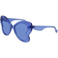 Blaue Sonnenbrille mit Schmetterlingsrahmen
