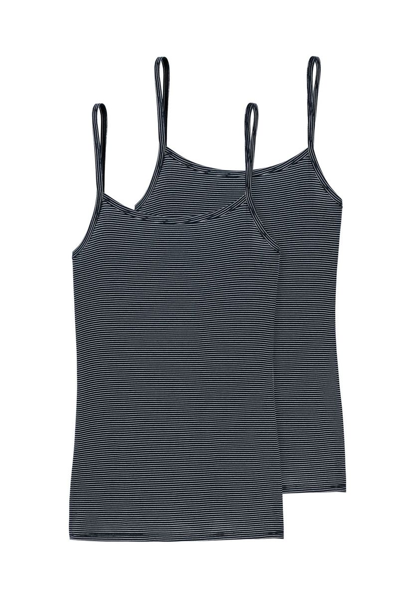 Gestreiftes Spaghetti-Top-Set aus Modalmischung