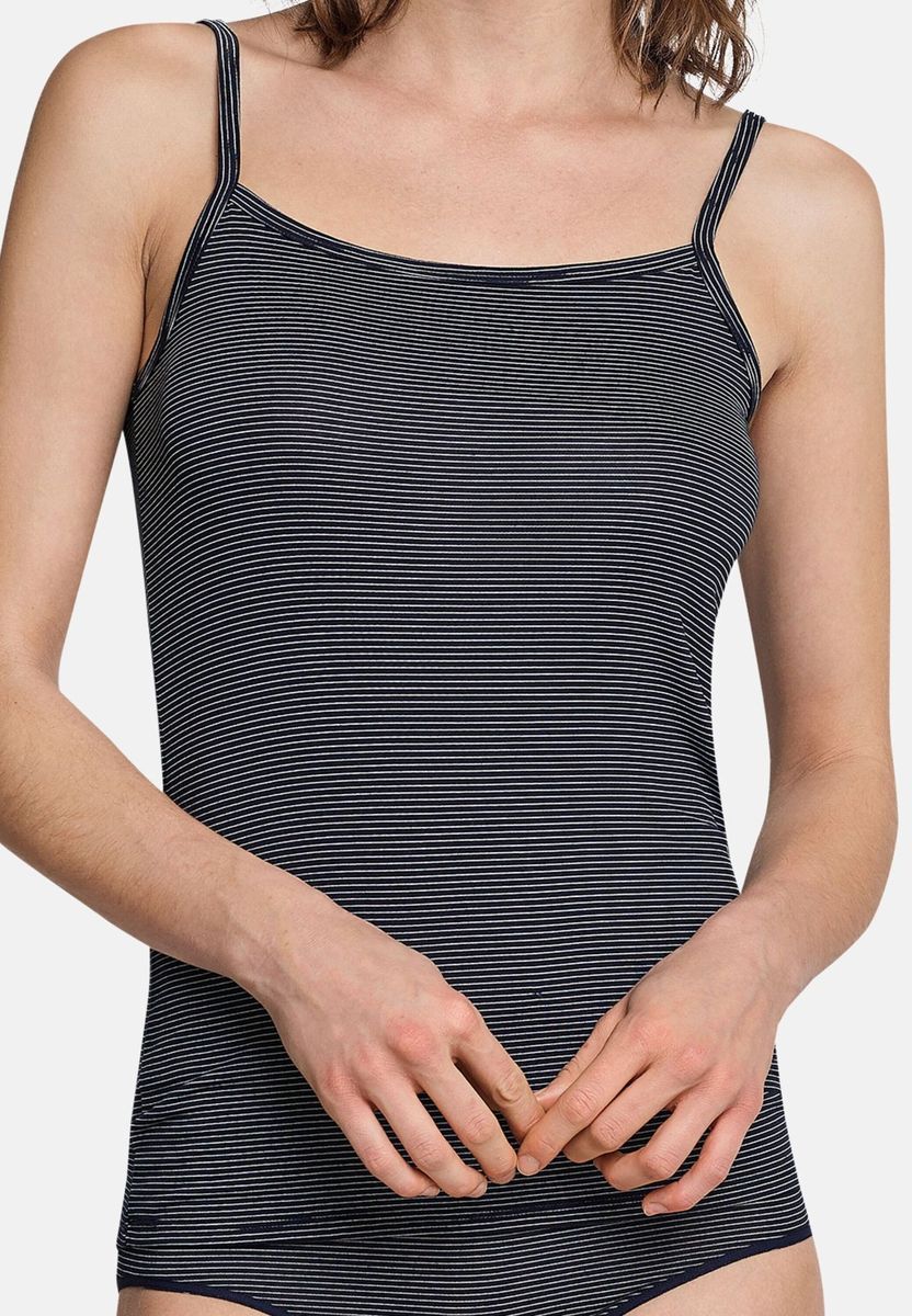 Gestreiftes Spaghetti-Top-Set aus Modalmischung