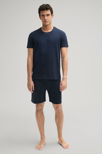 GANT Navy All-Over Muster Baumwoll Lounge Shorts mit Kordelzug