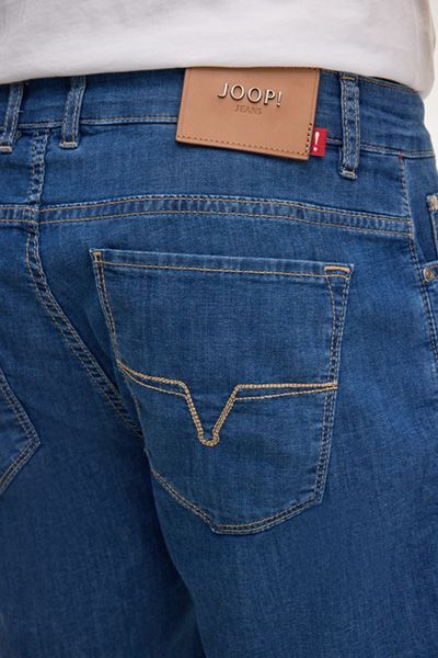 Joop! Mabrouk Herren Sommer Denim Shorts in blauem Stretch-Baumwoll