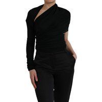 Asymmetrisches, drapiertes Jersey-Strickoberteil