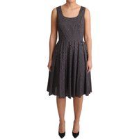 Blumenprint Baumwollpopeline Kleid A-Linie Midi Kleid