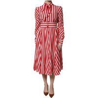 Seidenstreifen-A-Linien-Kleid