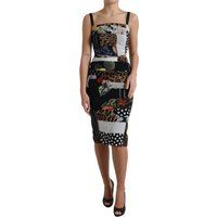 Patchwork-Print-Jersey-Kleid