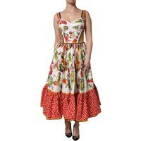 Gemustertes Rüschenshirt-Midi-Kleid