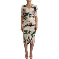 Dolce Gabbana Rosendruck Midi Kleid