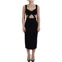Ausschnitt Midi Kleid Schwarzes Ärmelloses Kleid